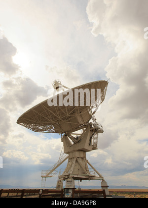 Enormous satellite radio telescope at the Very Large Array outside of Socorro New Mexico in the United States Stock Photo