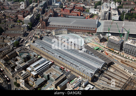 aerial view of St Pancras Station and Kings Cross Station, in London Stock Photo