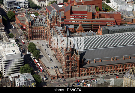 aerial view of St Pancras Station in London Stock Photo