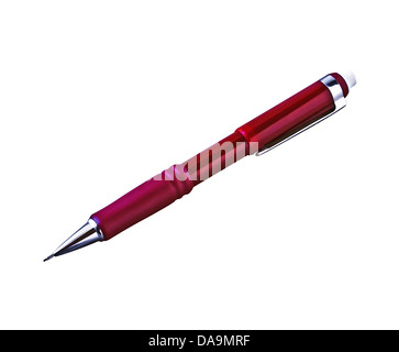 Red mechanical pencil isolated on a white background Stock Photo