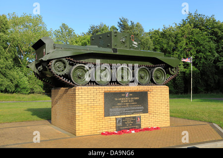 Desert Rats Memorial, 7th Armoured Division, Thetford Forest, Norfolk, England UK, 2nd World War memorials, Tank regiment Stock Photo