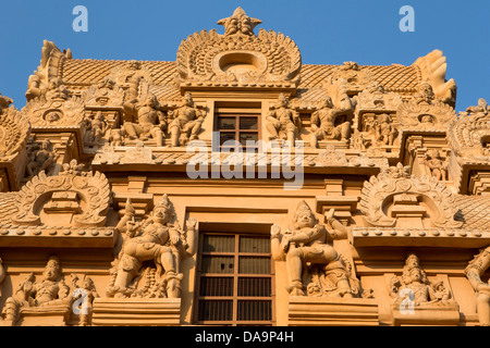 India, South India, Asia, Tamil Nadu, Thanjavur, Tanjor, Sri Brihadeshwara, Temple, World Heritage, Tanjor, art, Dravidian, entr Stock Photo