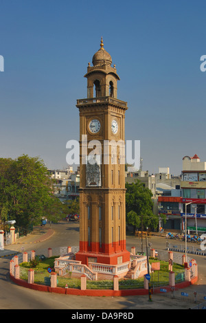 India, South India, Asia, Karnataka, Mysore, Clock Tower, Stock Photo