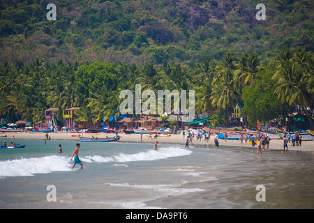 India, South India, Asia, Goa, Palolem Beach, Palolem, beach, beautiful, palm trees, touristic, tourists, travel, wave Stock Photo