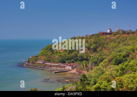 India, South India, Asia, Goa, Aguada, Prison, Fort, architecture, coast, history, lighthouse, Portugal Stock Photo