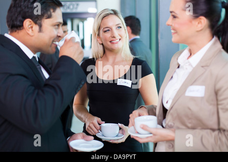 group of business people having coffee break during seminar Stock Photo