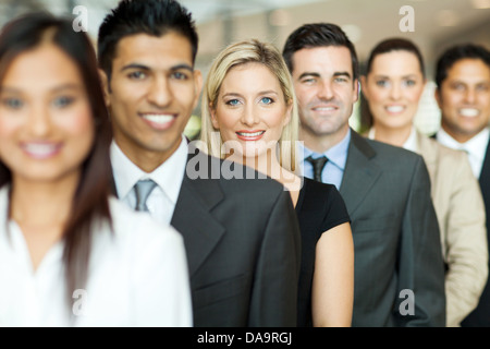 group of business executives standing in a row Stock Photo