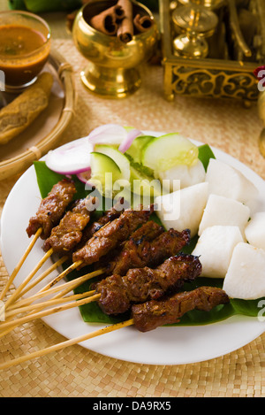 satay malay hari raya foods ,focus on the meat Stock Photo