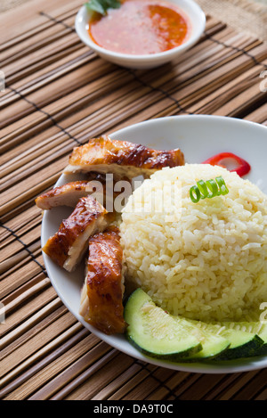 Nasi Ayam Hainan Or Hainanese Chicken Rice Stock Photo Alamy