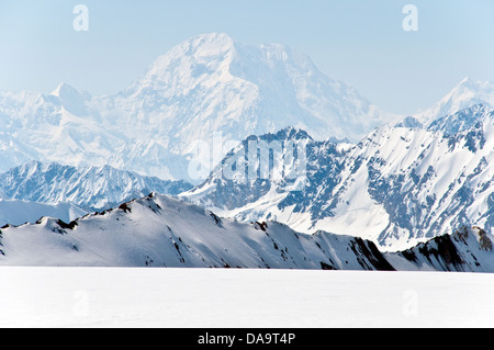 Mount Augusta in the icefield ranges of the Saint Elias Mountains, Yukon Territory, Canada. Stock Photo