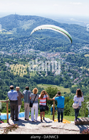 Paragliding at Mt. Merkur. Baden-Baden. Germany Stock Photo - Alamy