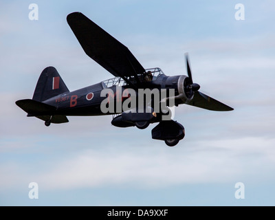 Westland Lysander aircraft in Special Squadron livery used to land agents in occupied France flying at the Shuttleworth Trust Stock Photo