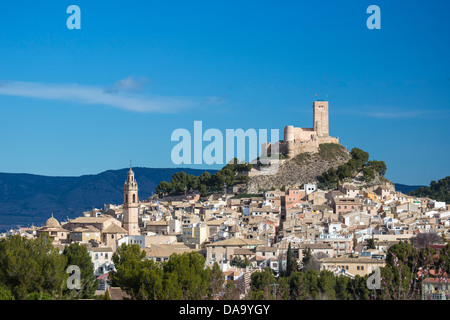 Spain, Europe, Valencia, architecture, buildings, castle, hill, historical, history, pueblo, skyline, touristic, town, bocairent Stock Photo