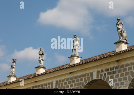 Statues on the Esedra of Villa Manin, Friuli,Italy Stock Photo