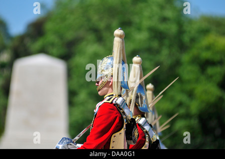 Household Cavalry, changing the guard at Horse guards parade, London, United Kingdom Stock Photo