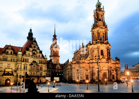 The Kreuzkirche 'Church of the Holy Cross' in Dresden, of the Evangelical Church in Germany Stock Photo