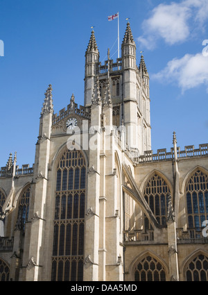 Abbey church with tower Bath, Somerset, England Stock Photo