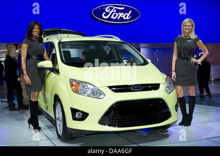 A Ford C Max Sel Eco Boost is presented at the North American International Auto Show (NAIAS) in Detroit, USA, 10 January 2011. Photo: Friso Gentsch Stock Photo
