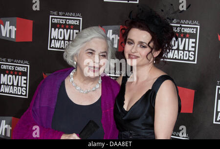 Actress Helena Bonham Carter and mother Elena arrive at the 16th Annual Critic's Choice Movie Awards presented by the Broadcast Film Critics Association at The Hollywood Palladium in Los Angeles, USA, on 14 January 2011. Photo: Hubert Boesl Stock Photo