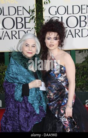 US actress Helena Bonham Carter (R) and her mother Elena arrives at the 68th Golden Globe Awards presented by the Hollywood Foreign Press Association at Hotel Beverly Hilton in Beverly Hills, Los Angeles, USA, 16 January 2011. Photo: Louis Garcia Stock Photo