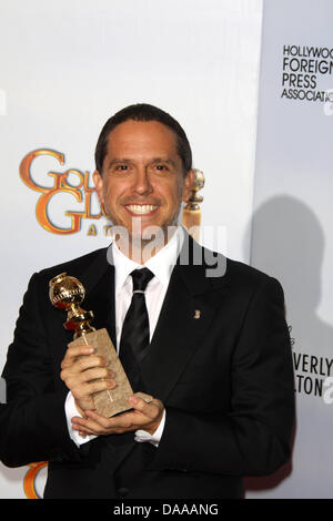 US director-editor Lee Unkrich holds his award for Best Animated Feature Film for 'Toy Story 3' in the Press Room during the 68th Golden Globe Awards at the Beverly Hilton Hotel in Los Angeles, California, USA, 16 January 2011. Photo: Louis Garcia Stock Photo