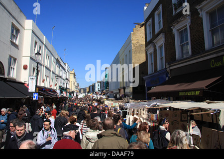 London, England, Great Britain, UK, United Kingdom, flea market, market, people, tourists, stores, Portobello Road, Stock Photo