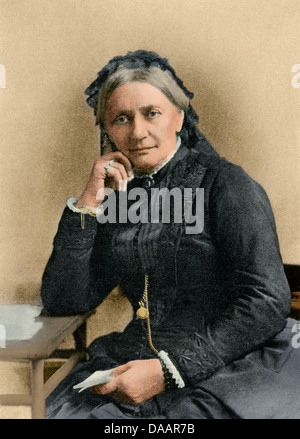 Pianist Clara Schumann, wife of Robert Schumann.  Digitally tinted halftone of a photograph Stock Photo