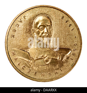 Polish 2zl commemorative coin in 'Nordic Gold'. Jacek Malczewski (1854-1929) Polish Painter Stock Photo
