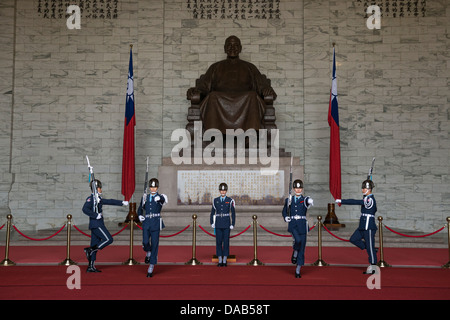 Changing of the Guard in Chiang Kai-shek Memorial Hall, Taipei, Taiwan Stock Photo