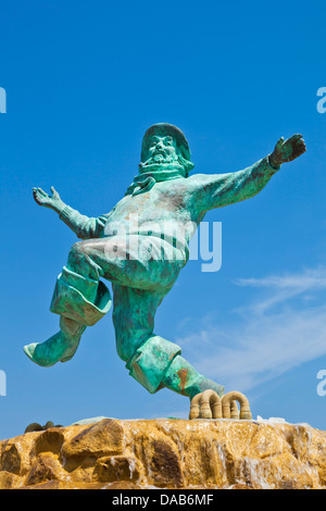 Jolly fisherman statue Skegness Tower Gardens Lincolnshire england UK GB EU Europe Stock Photo