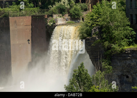 Upper falls on the Genesee River in Rochester NY. Stock Photo