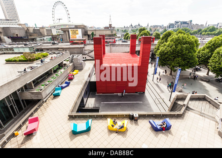 The orange wooden structure of the Shed at the National Theatre, London, England, UK Stock Photo