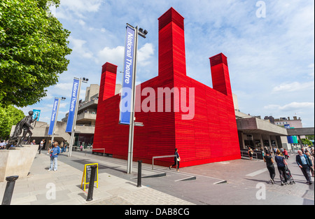 The orange wooden structure of the Shed at the National Theatre, London, England, UK Stock Photo