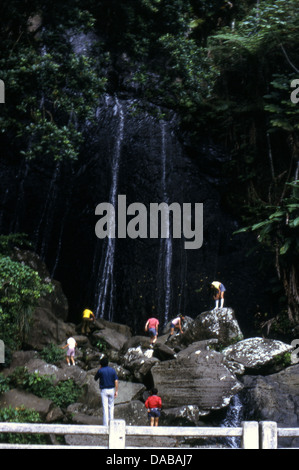 March 1973 photograph, Waterfall El Yunque in El Yunque National Forest, located in northeastern Puerto Rico. Stock Photo