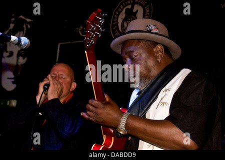 Lurrie Bell from Chicago USA performing live at 20 Rocks club during the 2013 Blues Bonanza in Dundee, UK Stock Photo