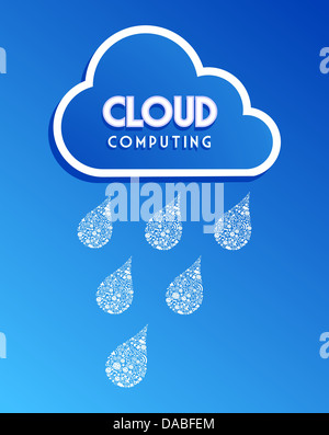 Cloud computing social media network concept background. Vector file layered for easy manipulation and custom coloring. Stock Photo