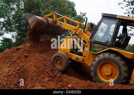 JCB Digger Moving Earth at India Stock Photo