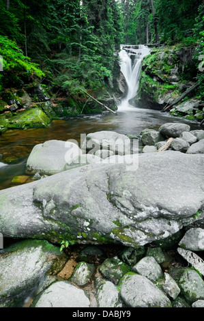 Szklarka waterfall in Karkonosze Mountains, Silesia, Southwest Poland, Europe Stock Photo