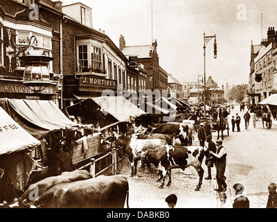 Watford Market Day early 1900s Stock Photo