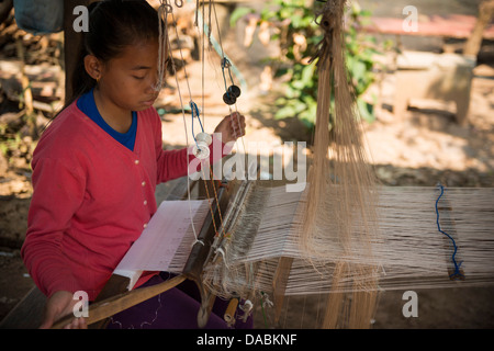 Weaving Village of Ban Phanom, Luang Prabang, Laos, Indochina, Southeast Asia, Asia Stock Photo