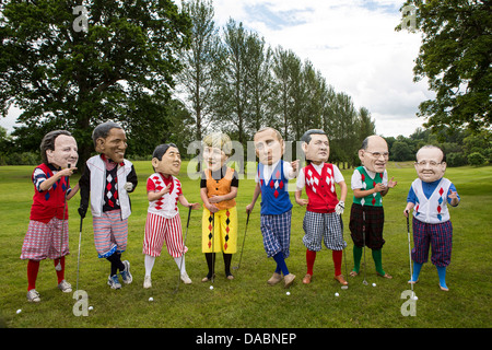 G8 Summit leaders at Enniskillen golf course, Northern Ireland. Part of the IF Campaign. Stock Photo