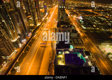 Dubai at night Stock Photo