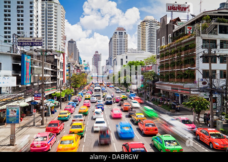 Traffic congestion in Central Bangkok, Thailand, Southeast Asia, Asia Stock Photo