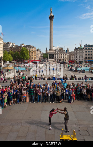 Street Entertainer, Trafalgar Square, London, England Stock Photo