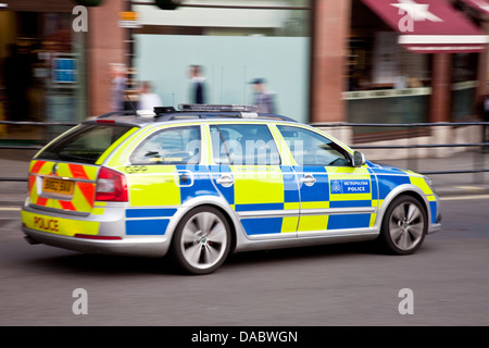 Police Car, Charing Cross Road, London, England Stock Photo