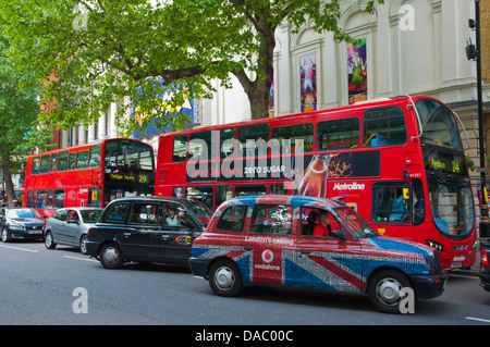 Traffic on Charing Cross Road central London England Britain UK Europe Stock Photo