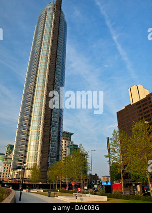 View of the Vauxhall Tower (St George Wharf Tower), the tallest solely residential building in the UK, second tallest in Europe Stock Photo