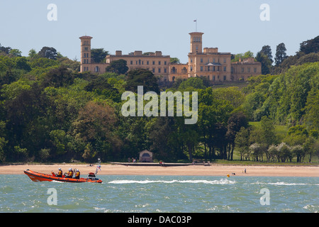 J P Morgan, Round the island Race, 2013 Osborne House Bay Cowes Isle of Wight Inshore RNLI Life Boat Stock Photo