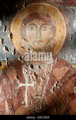 Byzantine fresco of Santa Sophia in Santa Maria della Croce church, Casarano, Lecce, Apulia, Italy, Europe Stock Photo