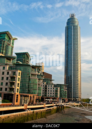 View of the Vauxhall Tower (St George Wharf Tower), the tallest solely residential building in the UK, second tallest in Europe Stock Photo